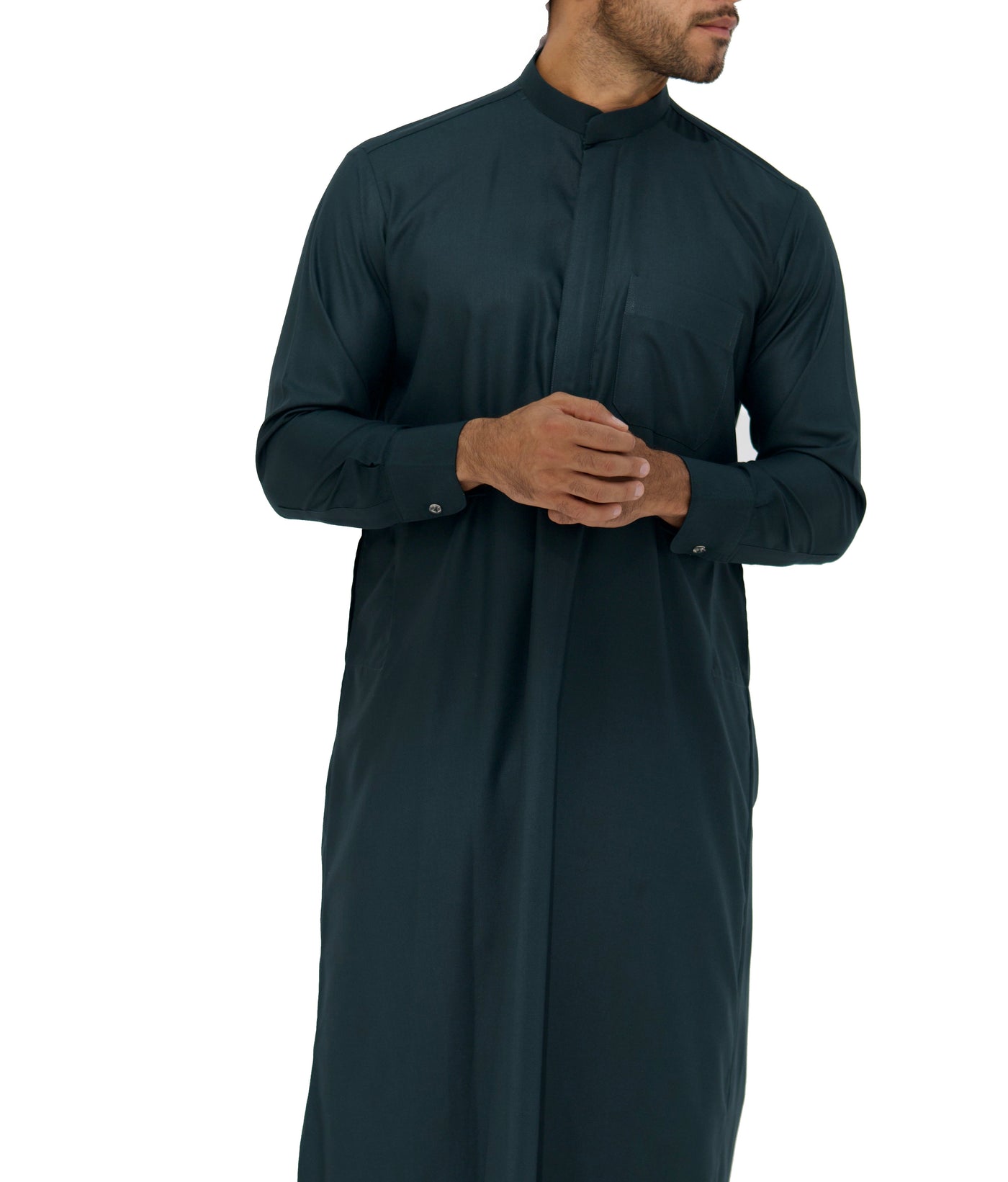 Qamis Saudi Coton vert bouteille