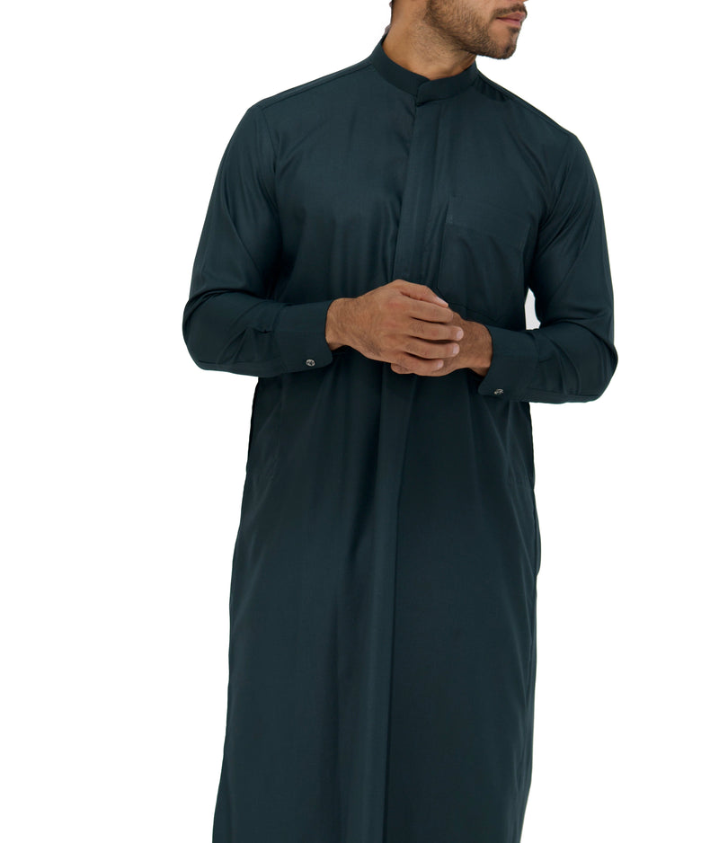 Qamis Saudi Coton vert bouteille