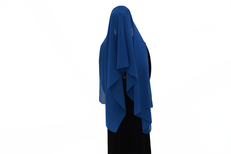 Hijab mousseline bleu électrique