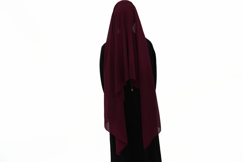 Hijab mousseline bordeau