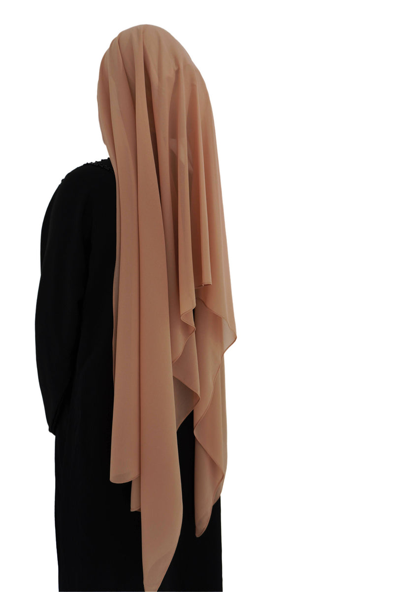 Hijab mousseline nude