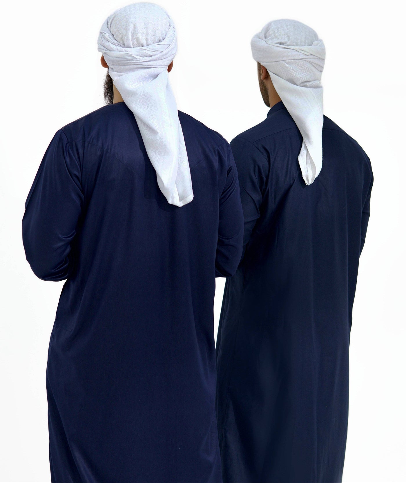 Qamis Emirati Satiné bleu nuit