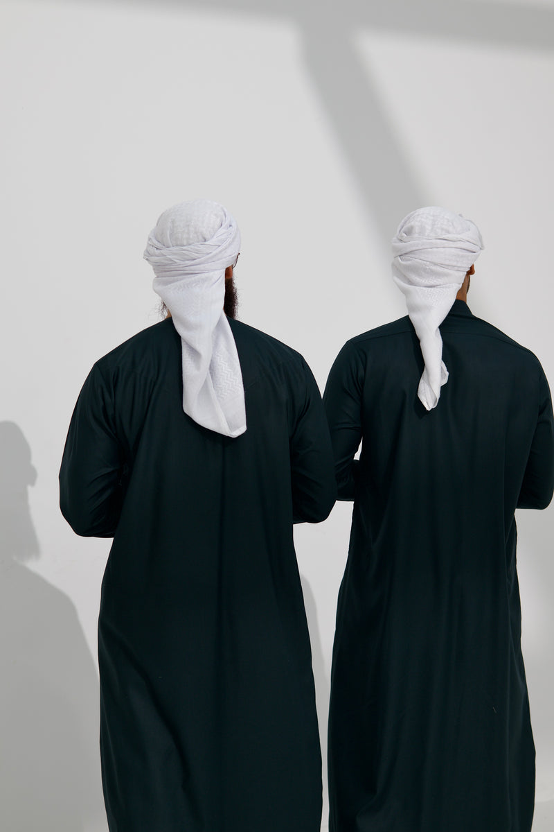 Qamis Saudi Coton vert bouteille