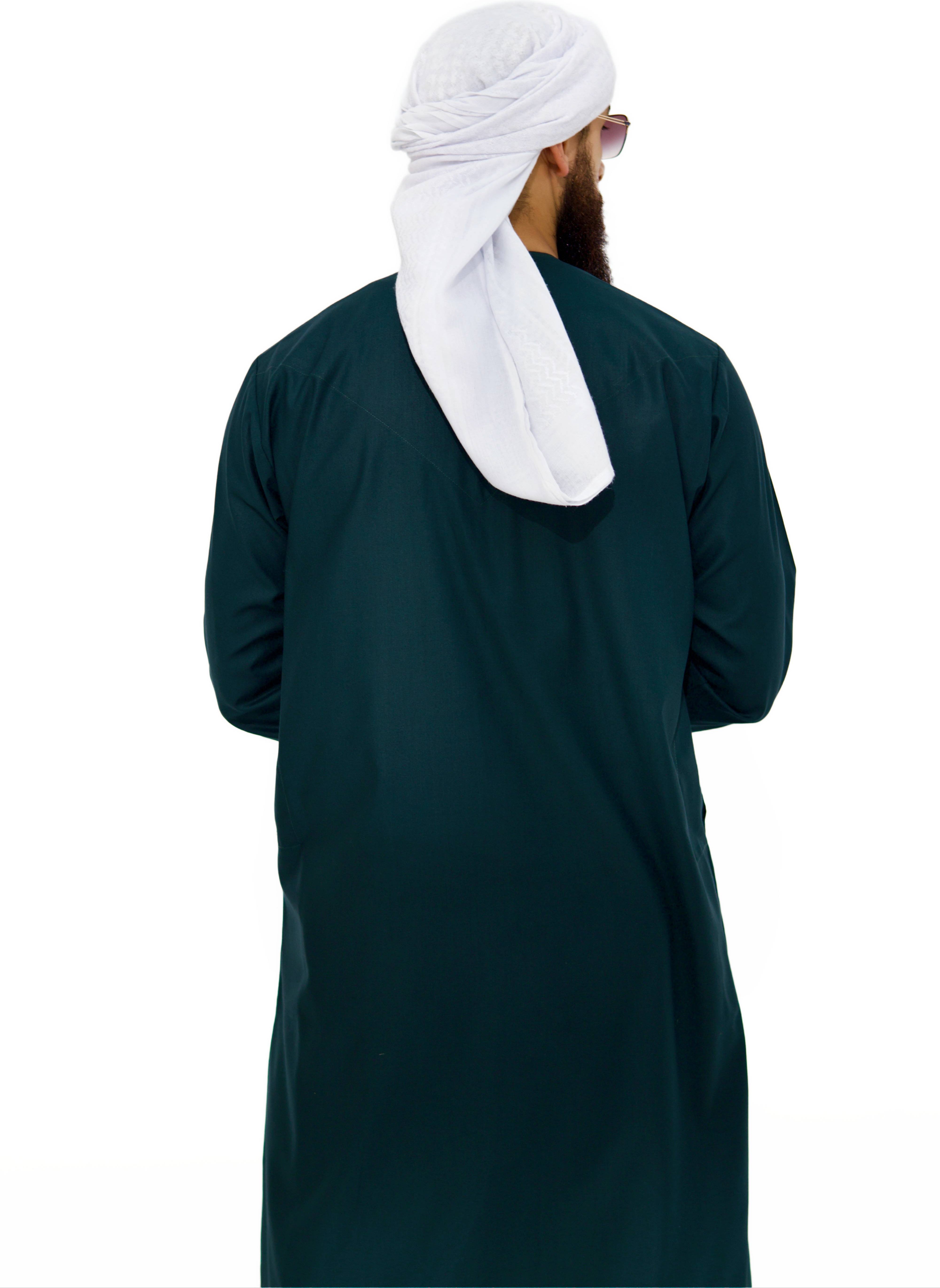 Qamis Emirati coton vert bouteille