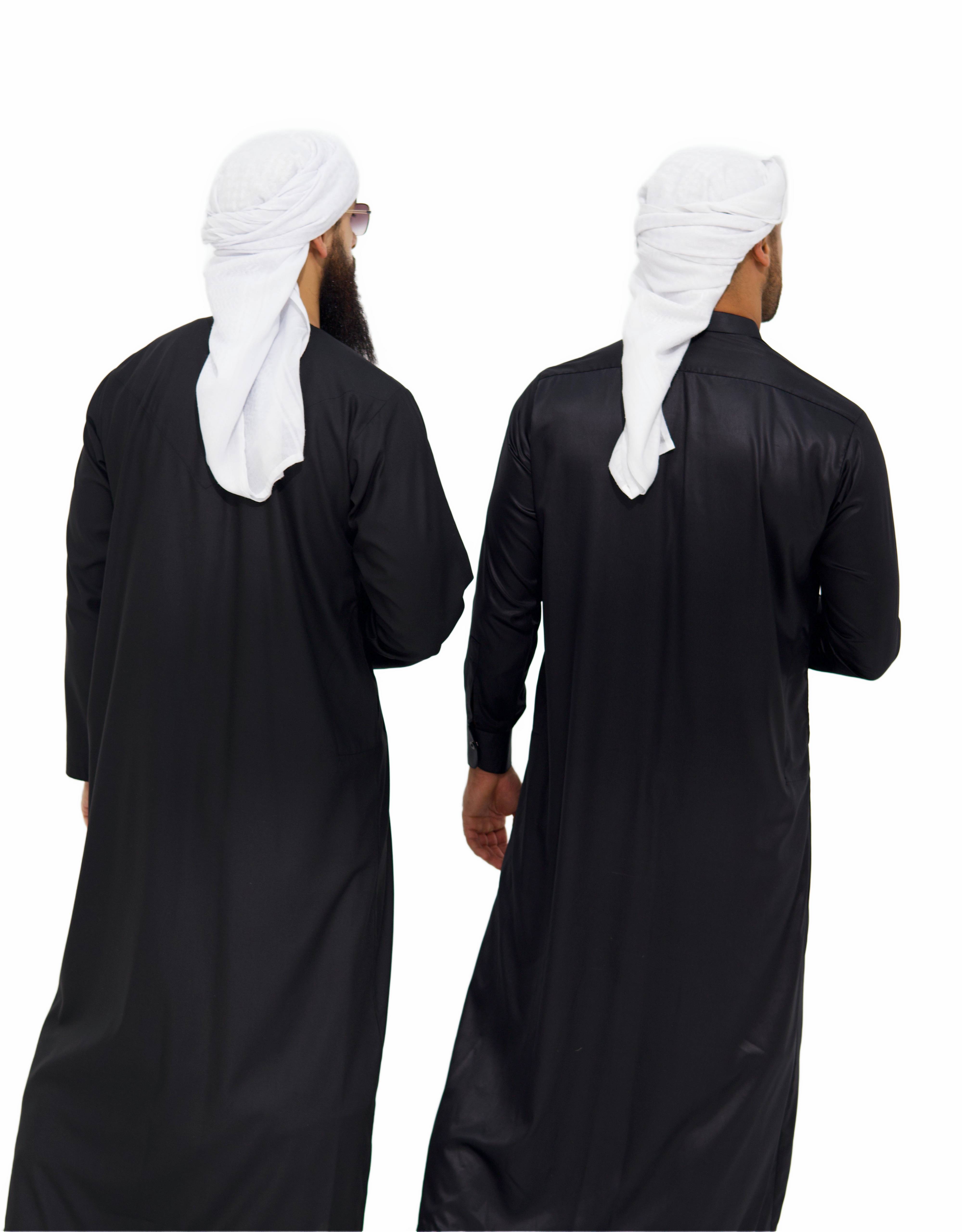 Qamis Emirati Satiné noir