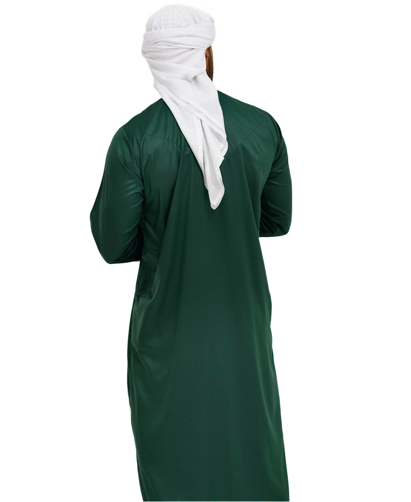 Qamis Emirati Satiné vert bouteille