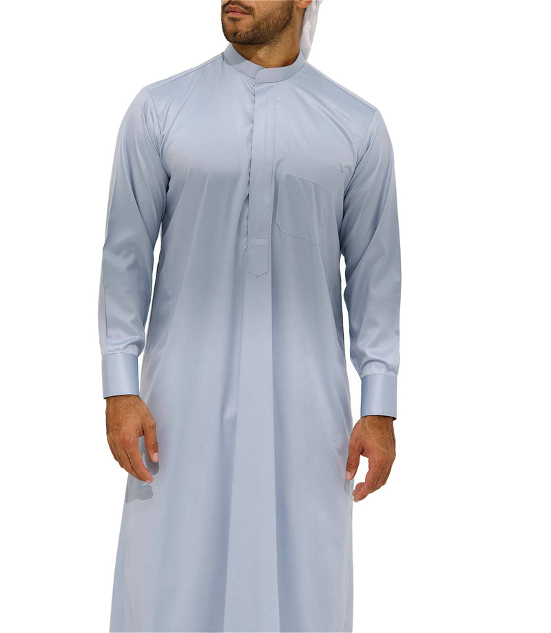 Qamis Saudi Satiné gris
