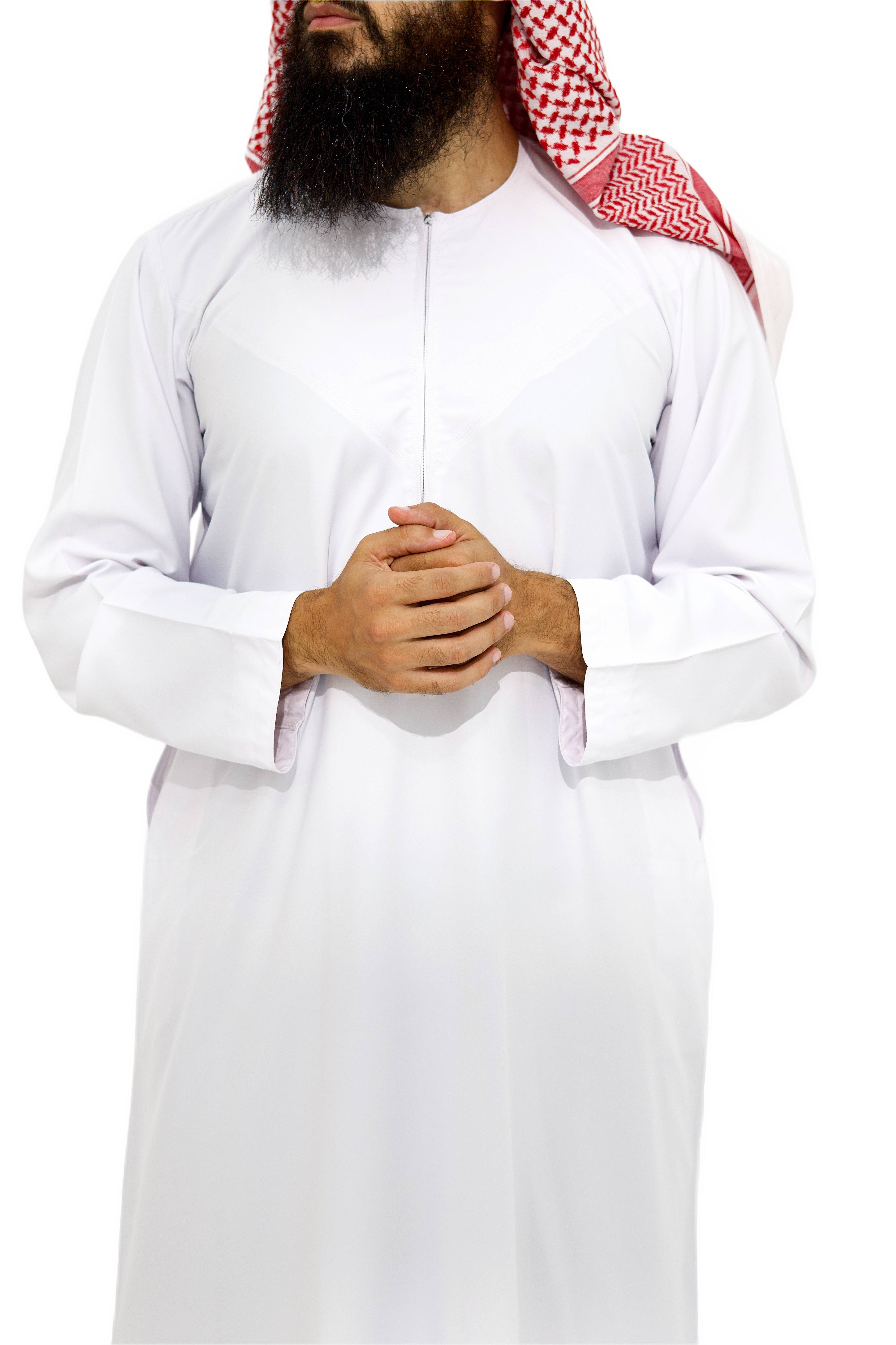 Qamis Émirati coton blanc