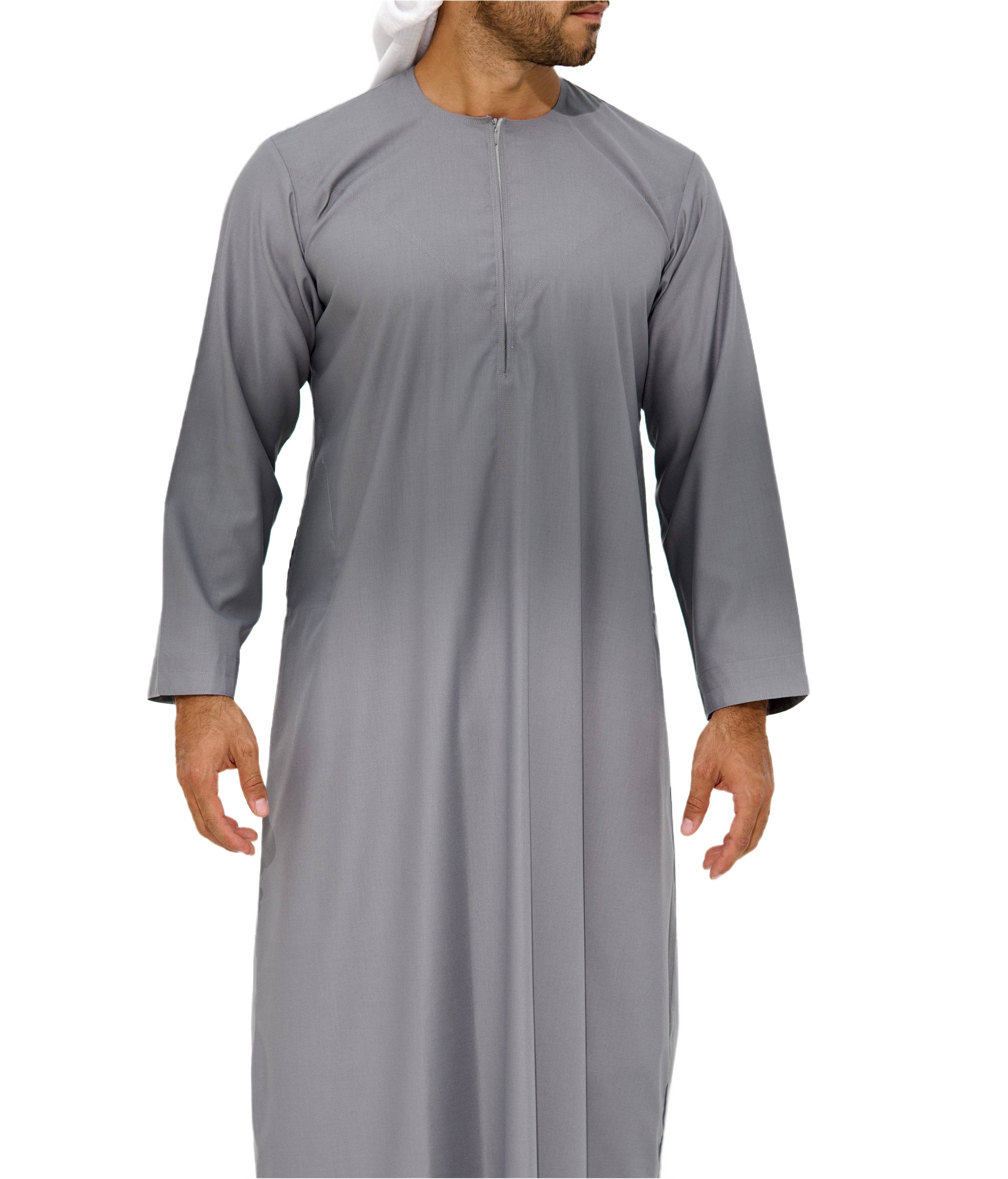 Qamis Emirati coton gris