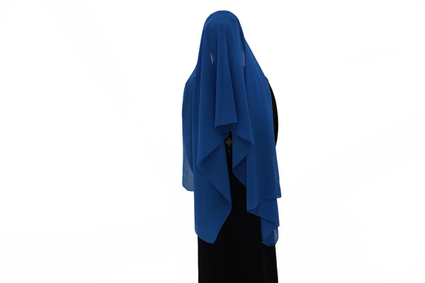 Hijab mousseline bleu électrique