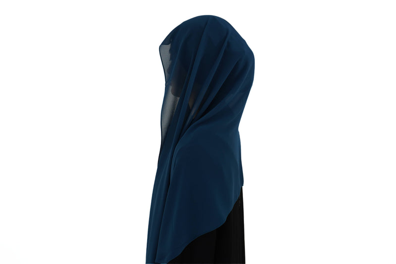 Hijab mousseline bleu canard