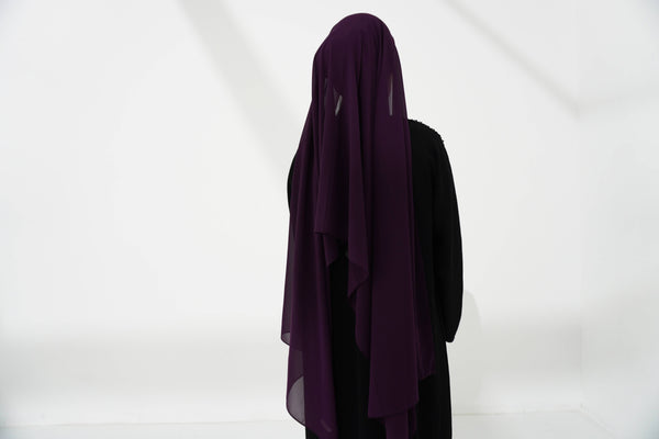 Hijab mousseline aubergine