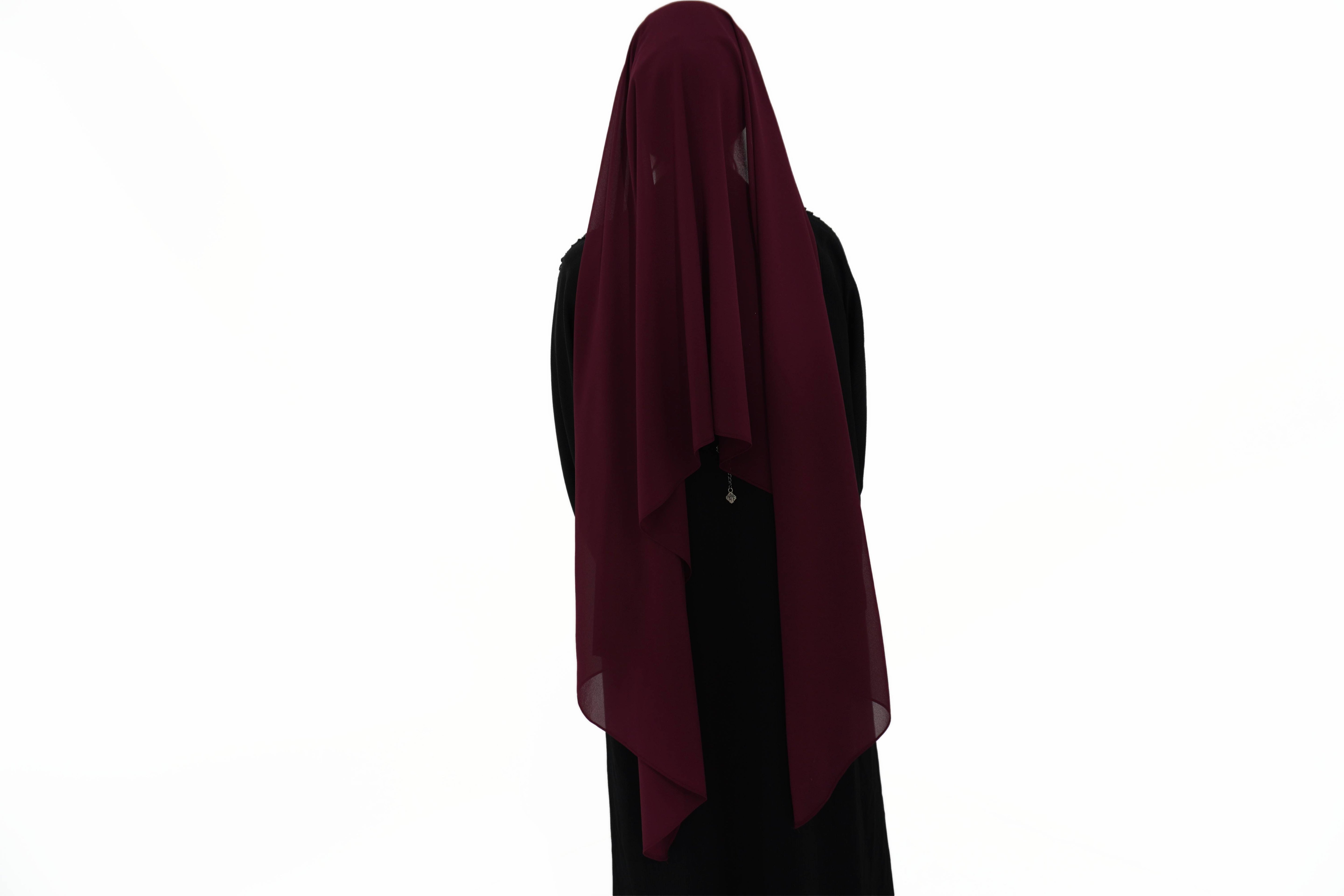 Hijab mousseline bordeau