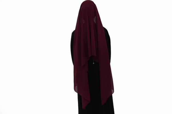Hijab mousseline bordeau