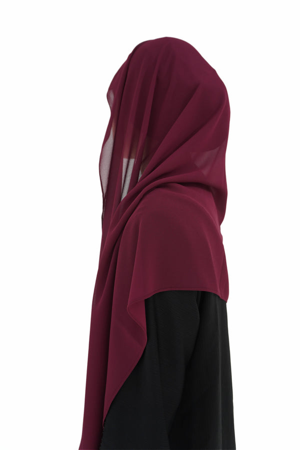Hijab mousseline bordeau