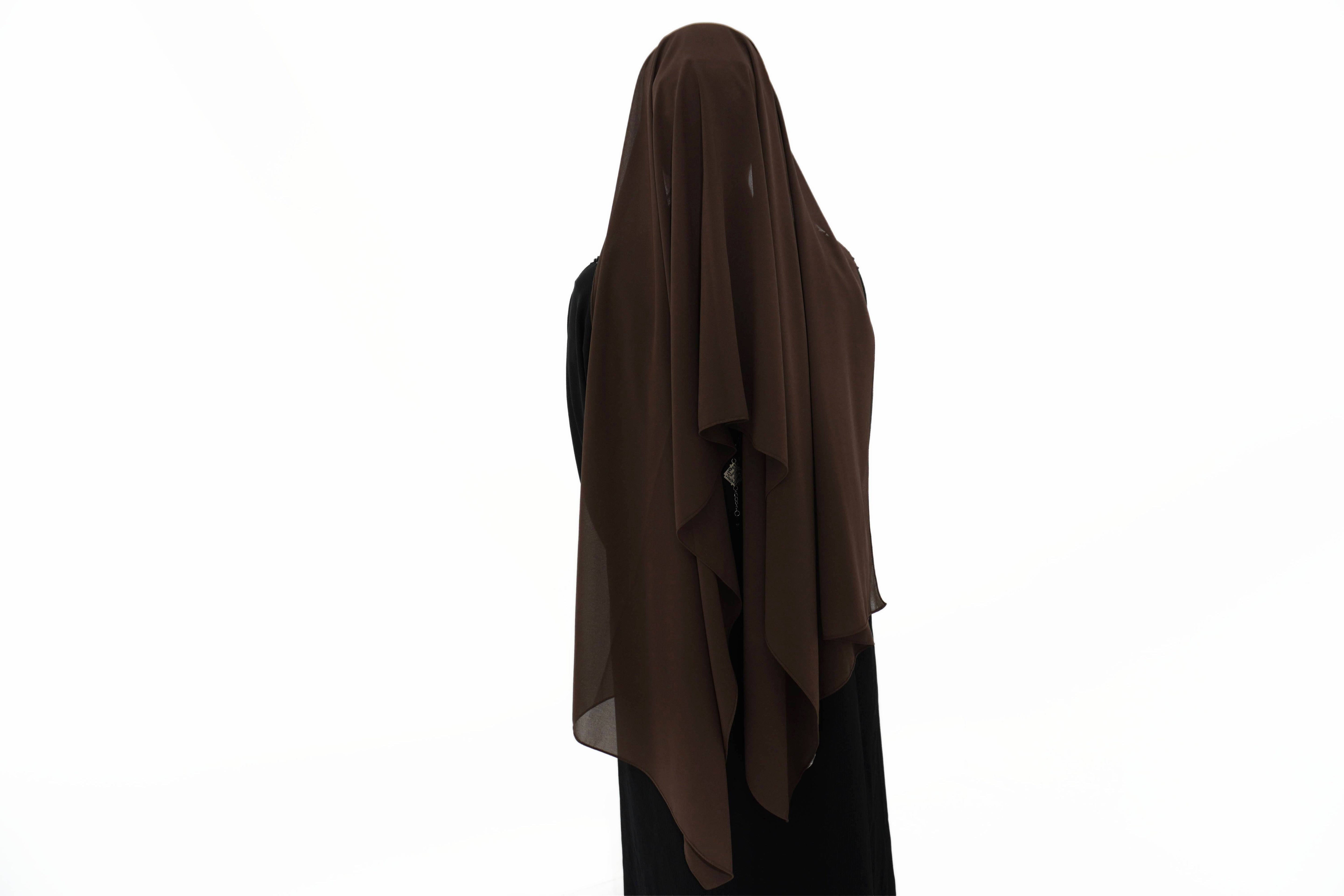 Hijab mousseline chocolat