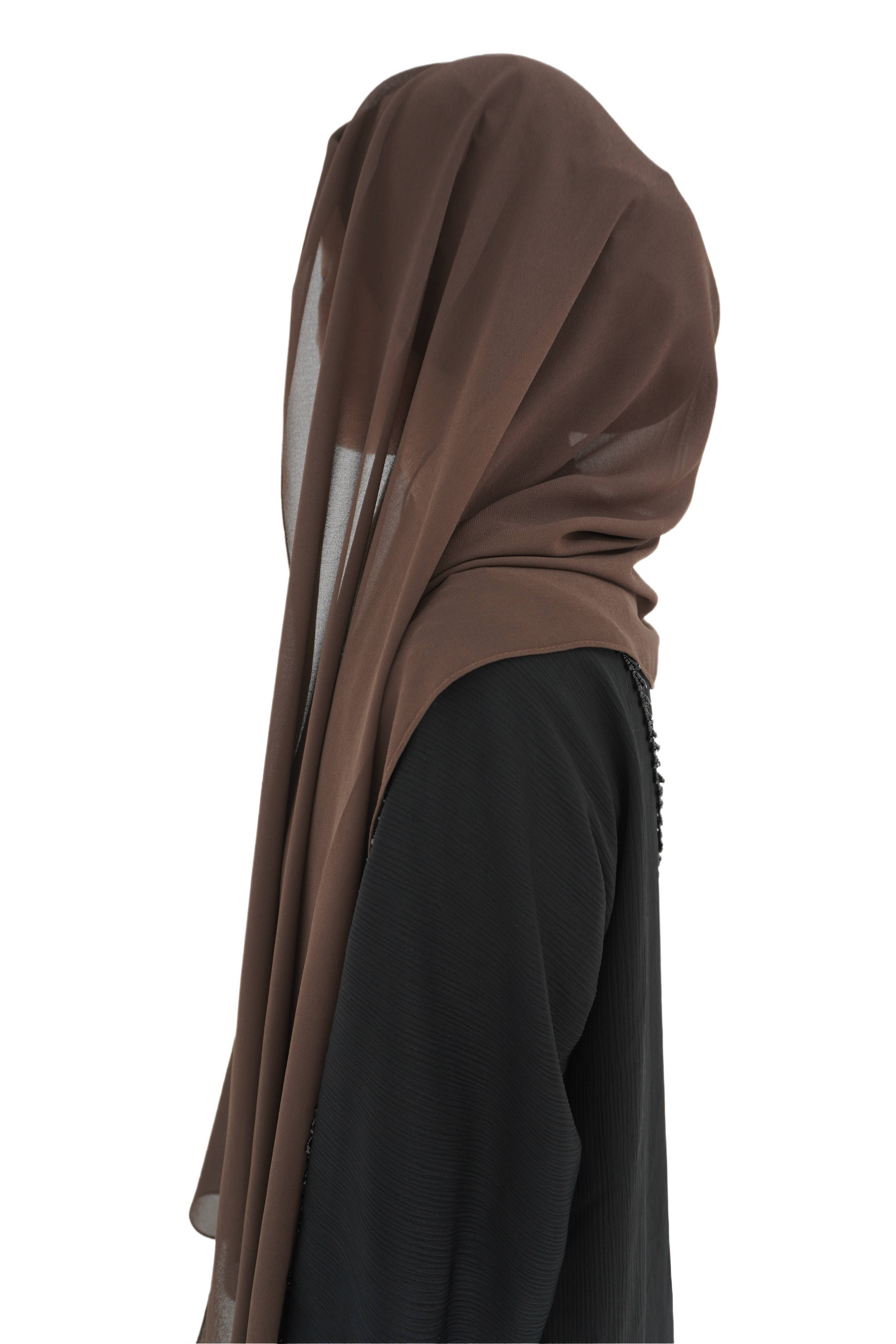 Hijab mousseline chocolat