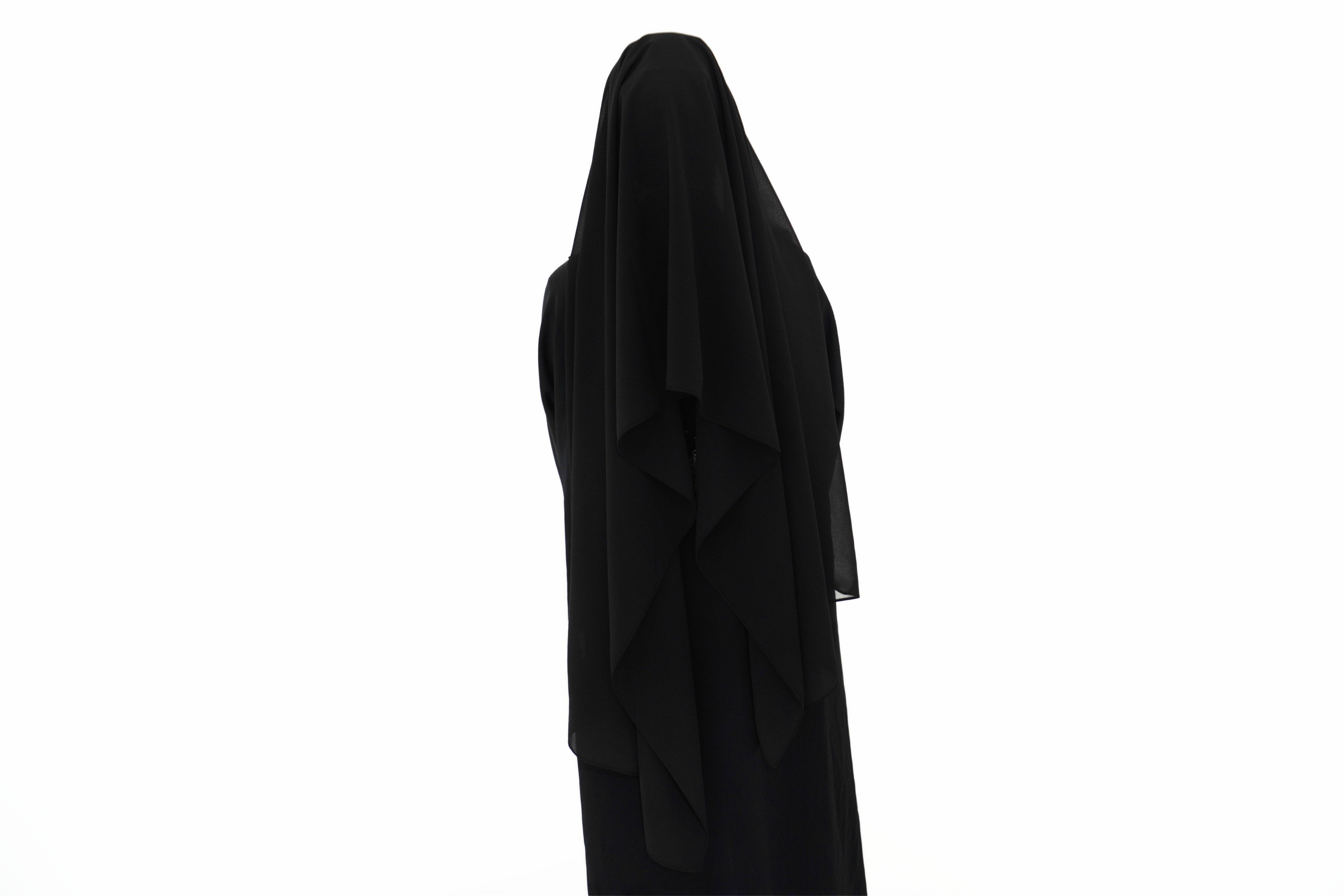 Hijab mousseline noir