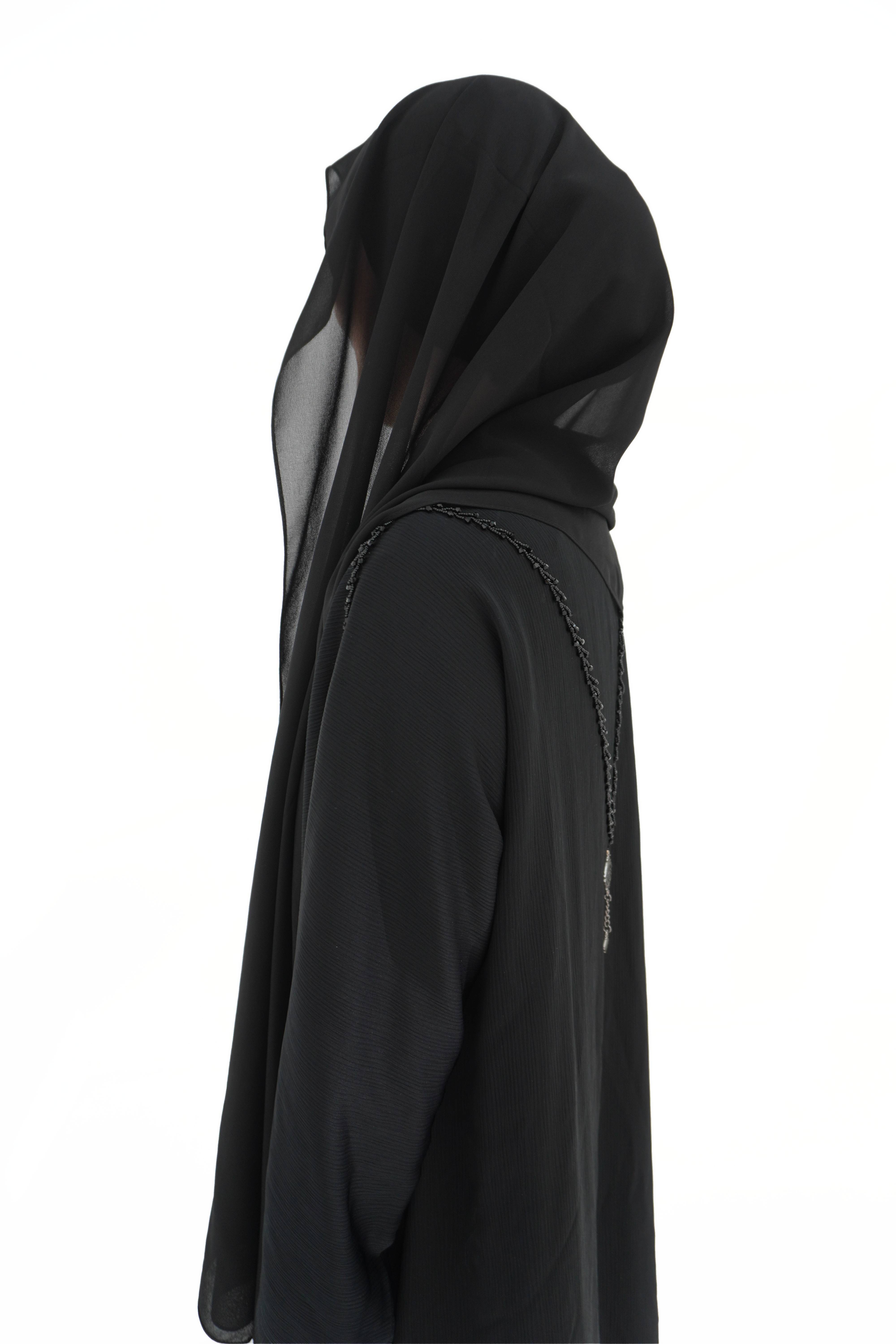 Hijab mousseline noir