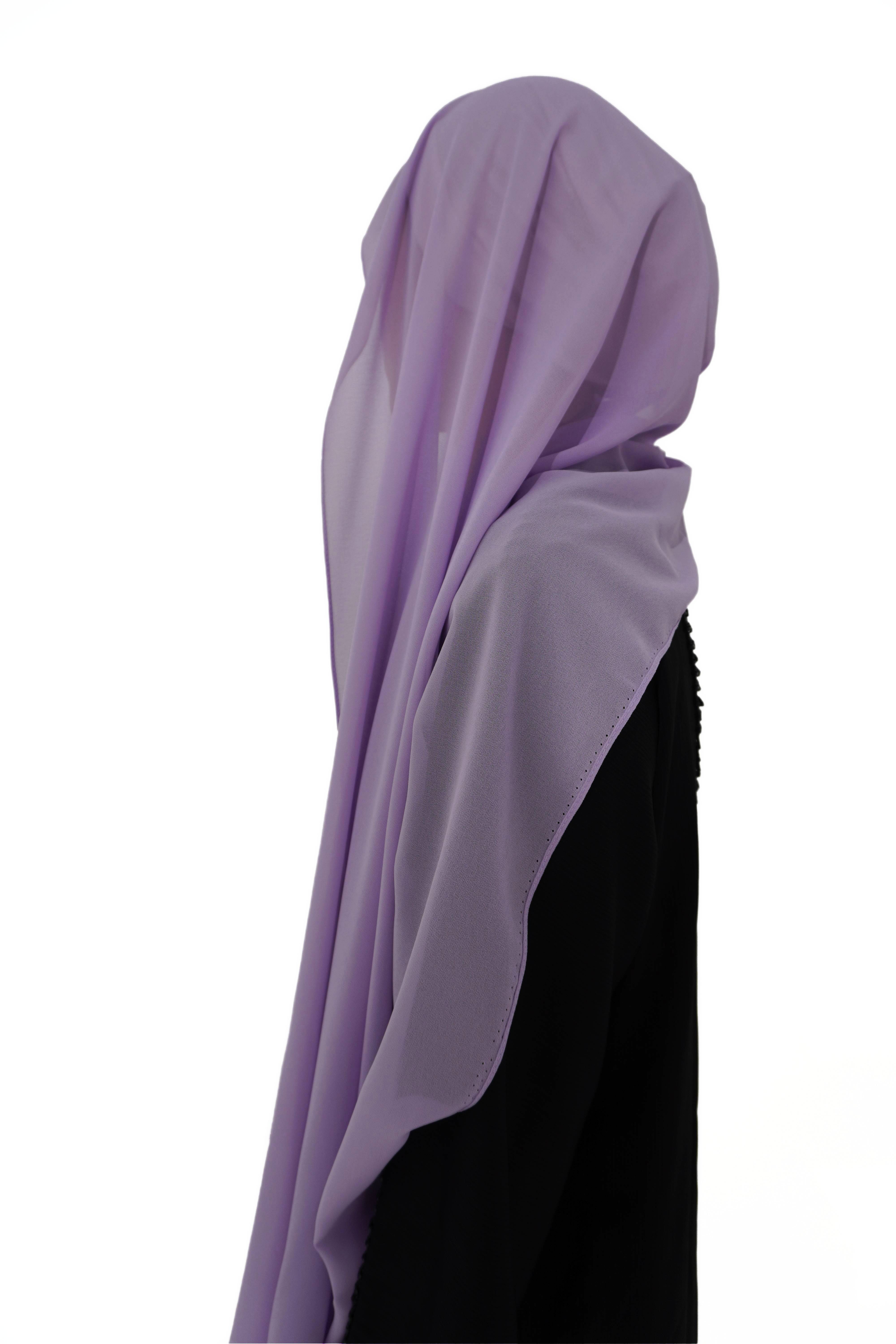 Hijab mousseline lavande