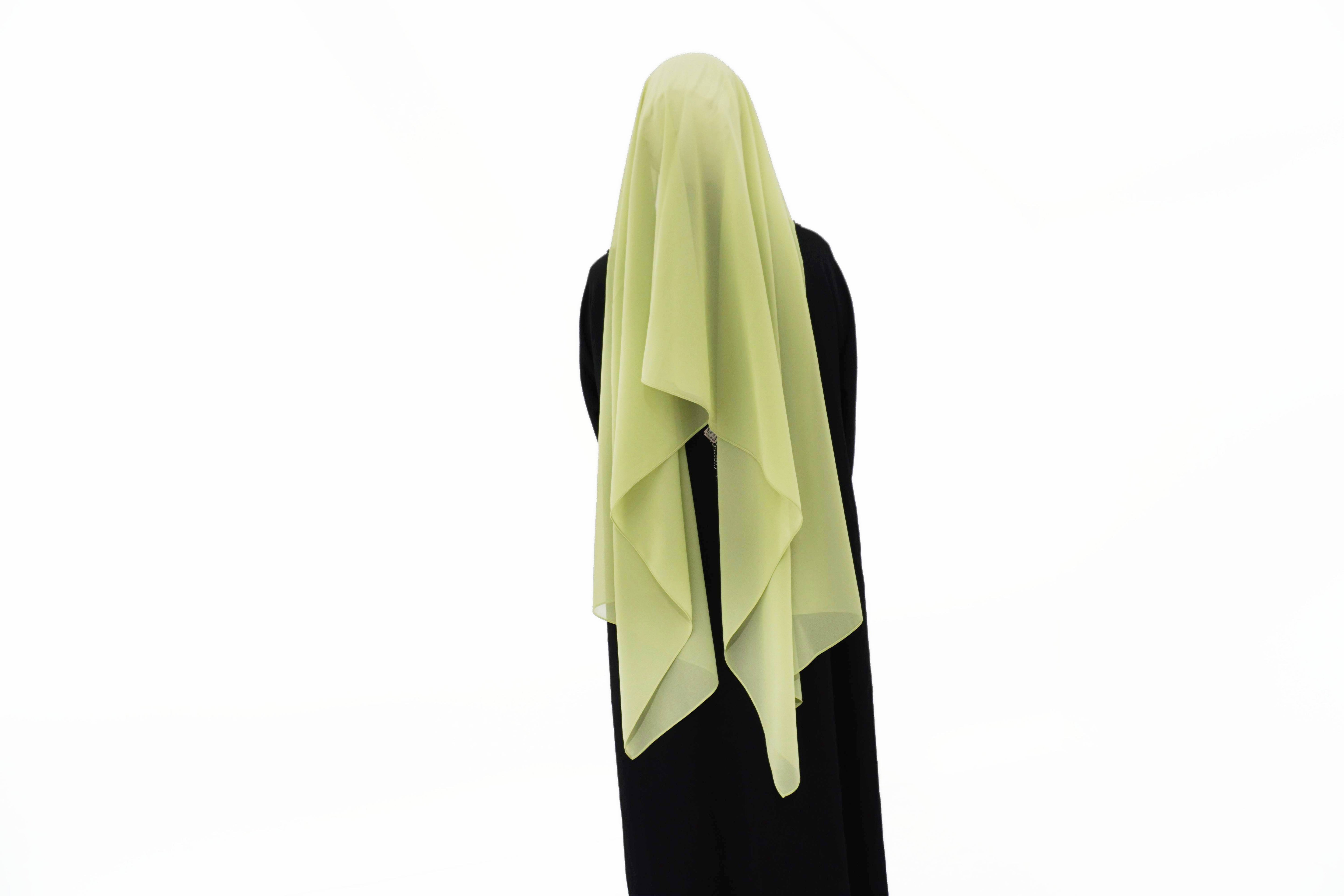 Hijab mousseline vert pomme