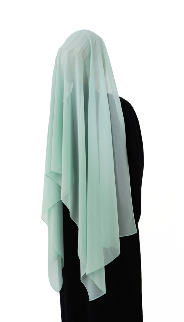 Hijab mousseline vert d'eau