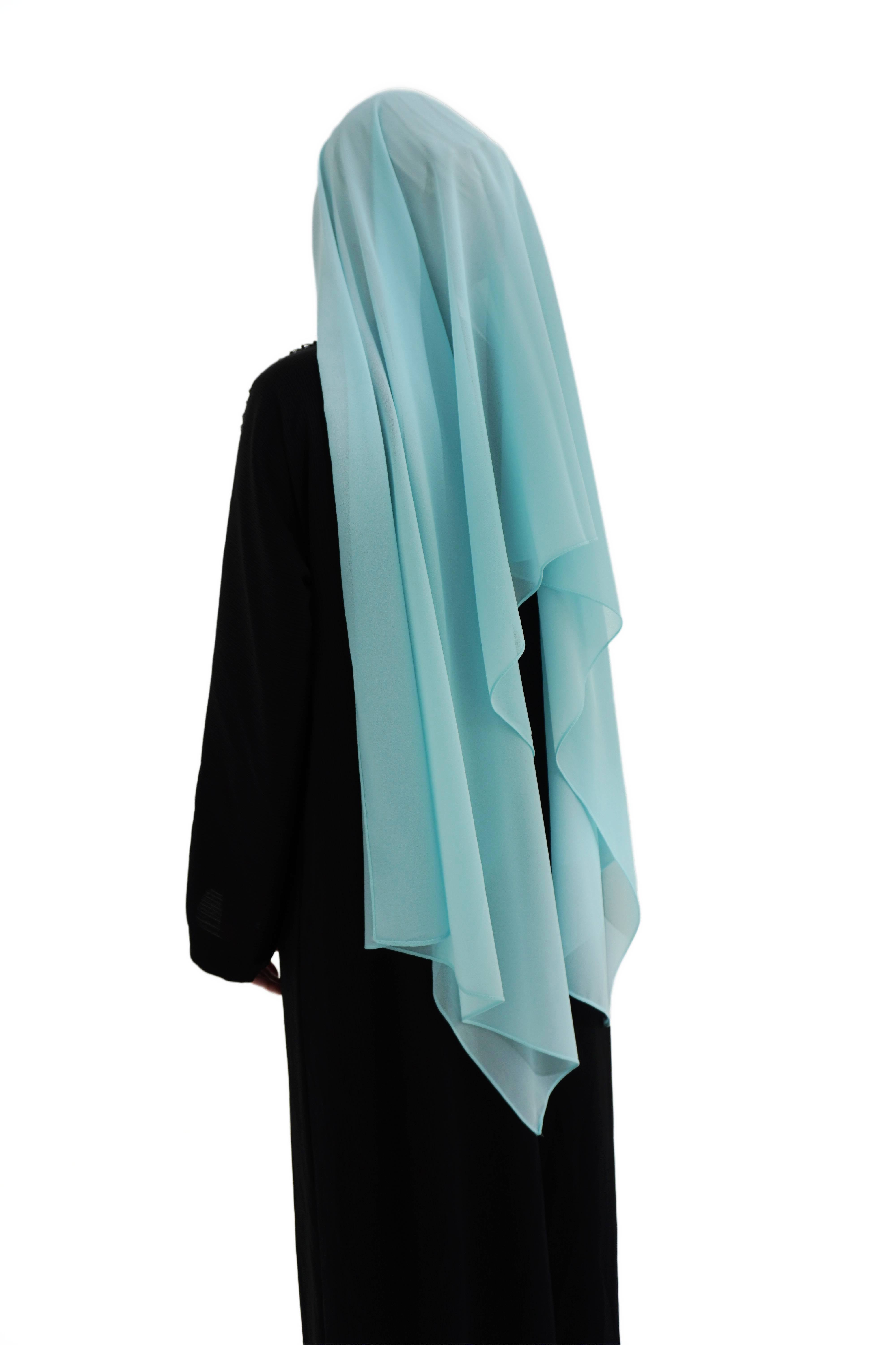 Hijab mousseline turquoise
