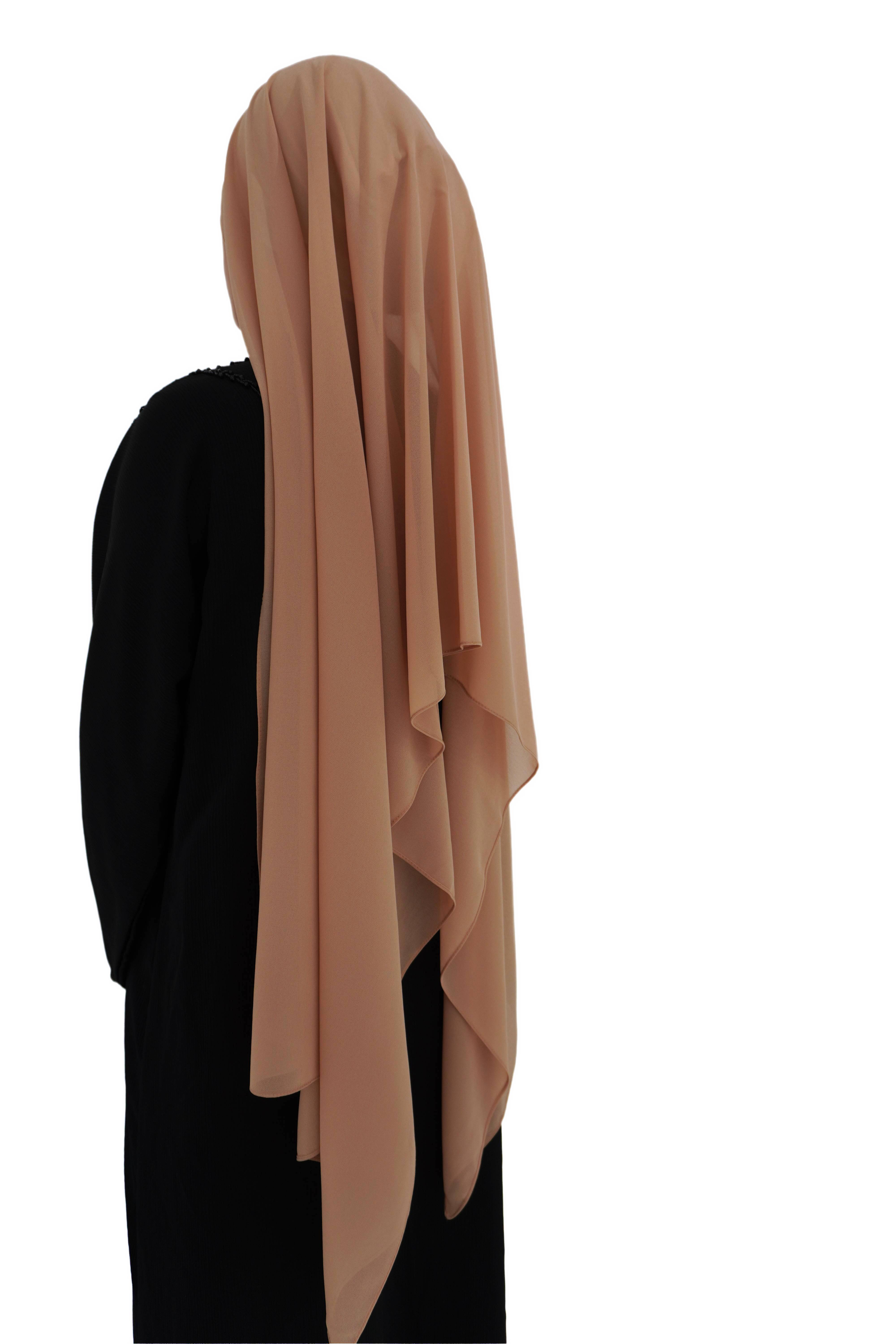 Hijab mousseline nude