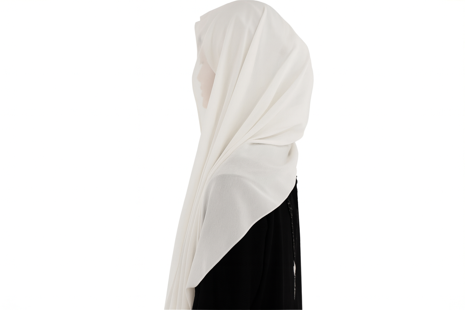 Hijab mousseline blanc