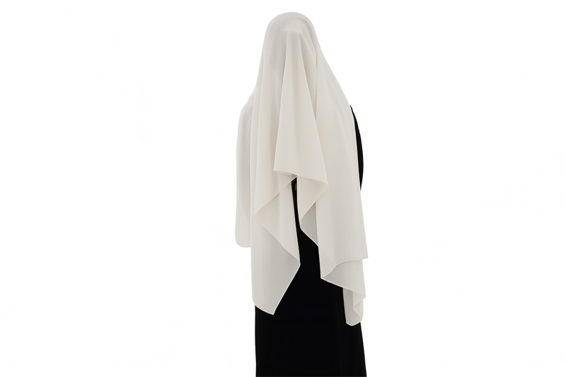 Hijab mousseline blanc