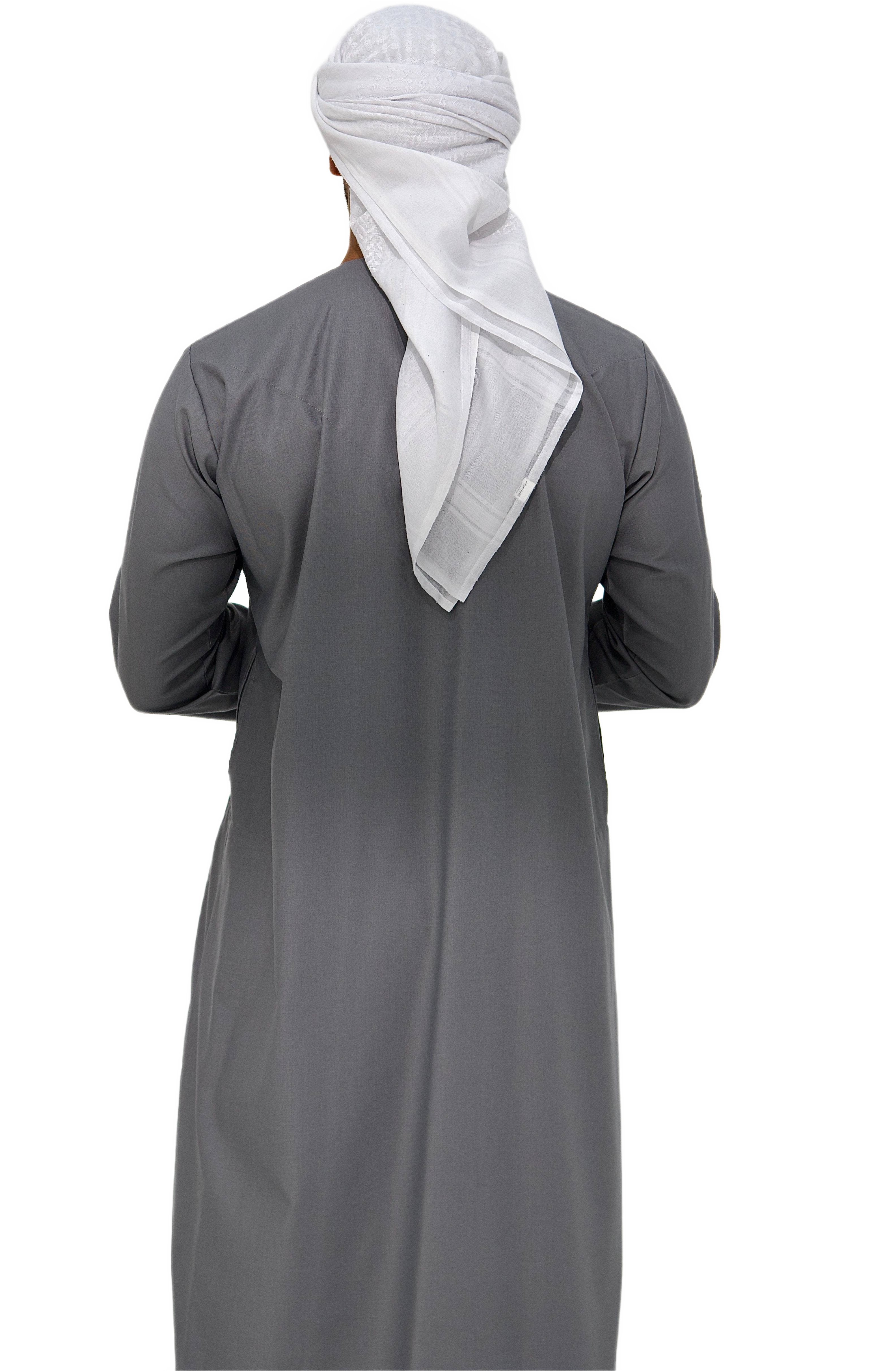 Qamis Emirati coton gris