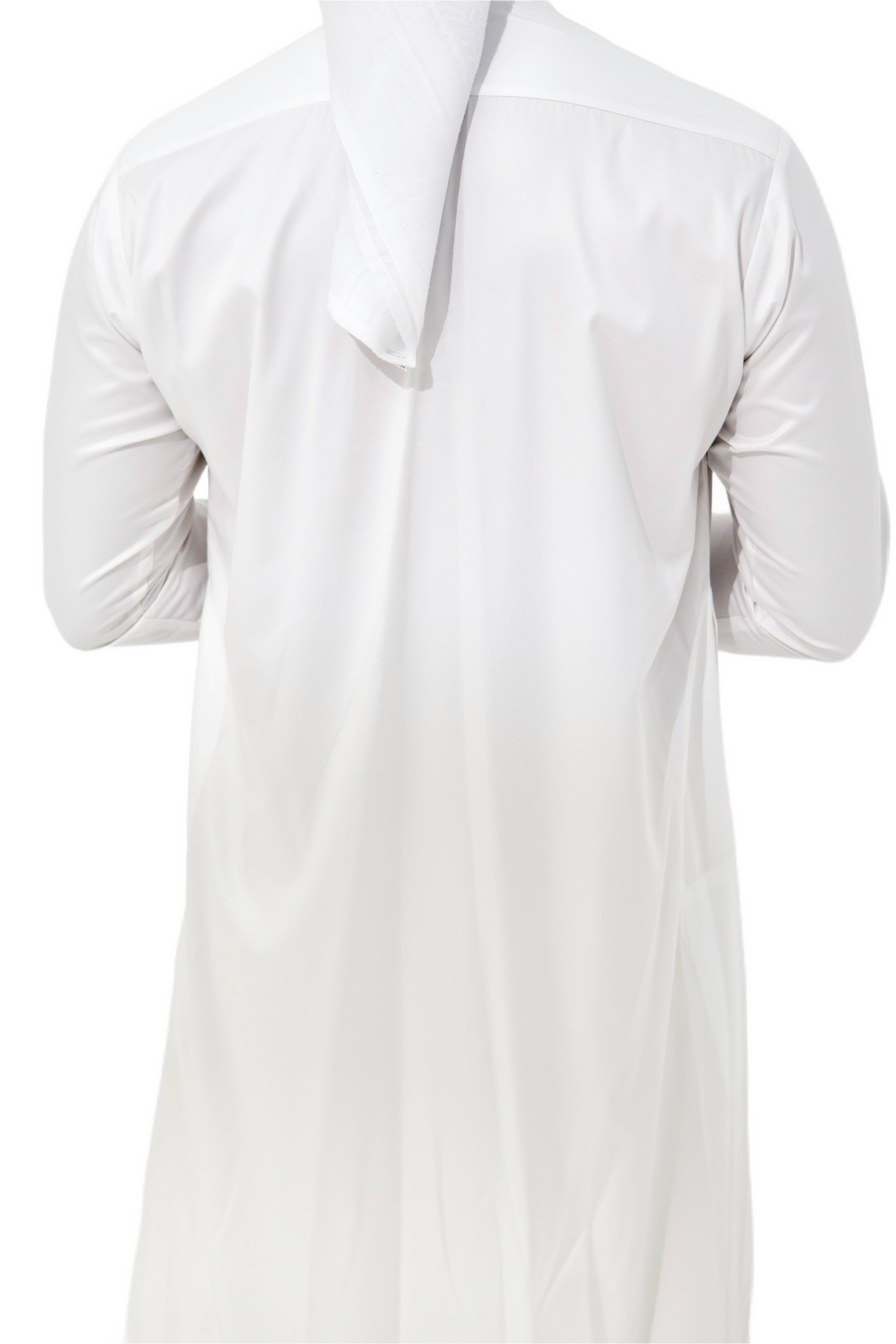Qamis Emirati Satiné blanc
