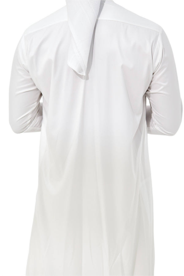 Qamis Emirati Satiné blanc