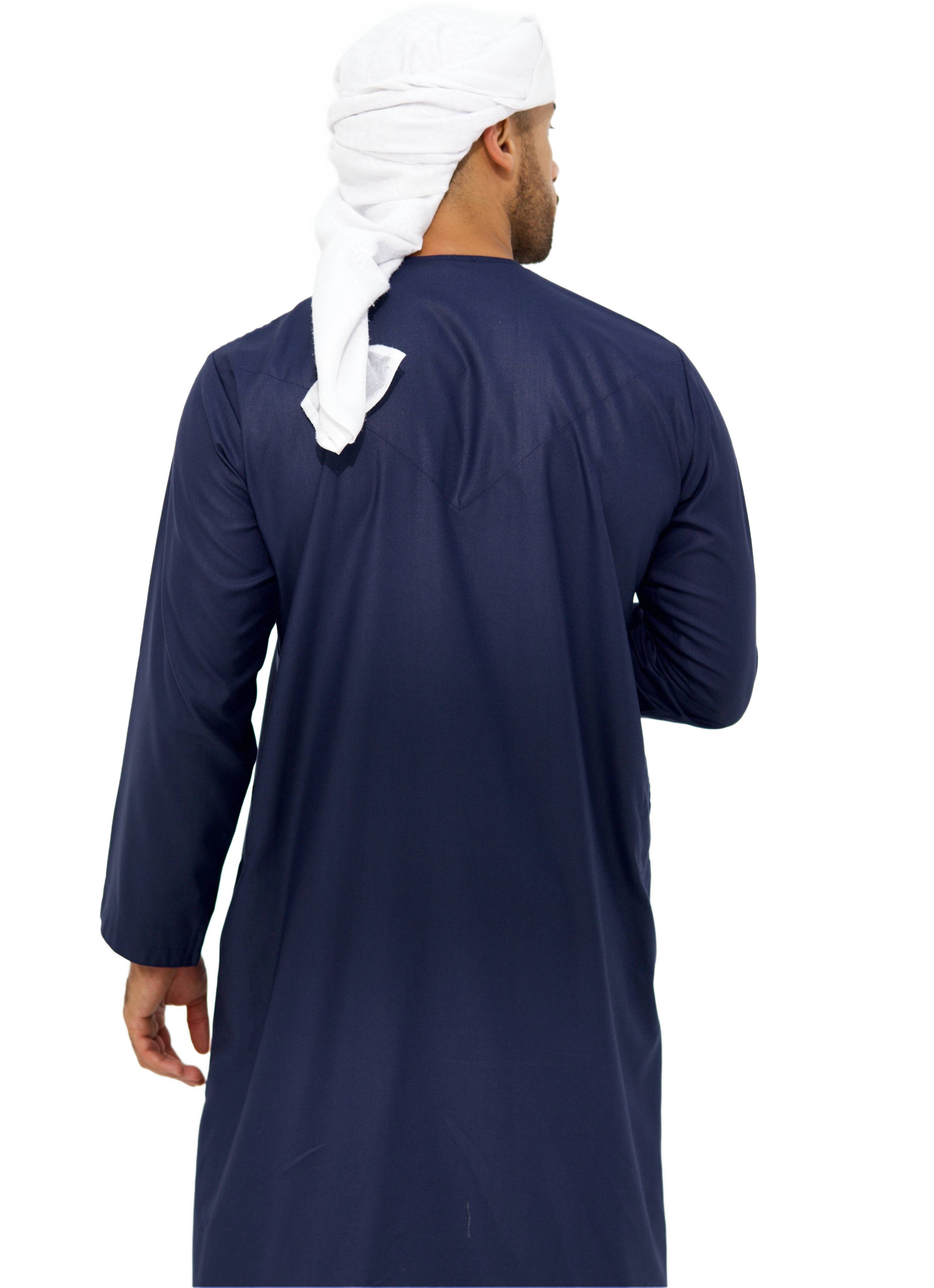 Qamis Emirati coton bleu nuit