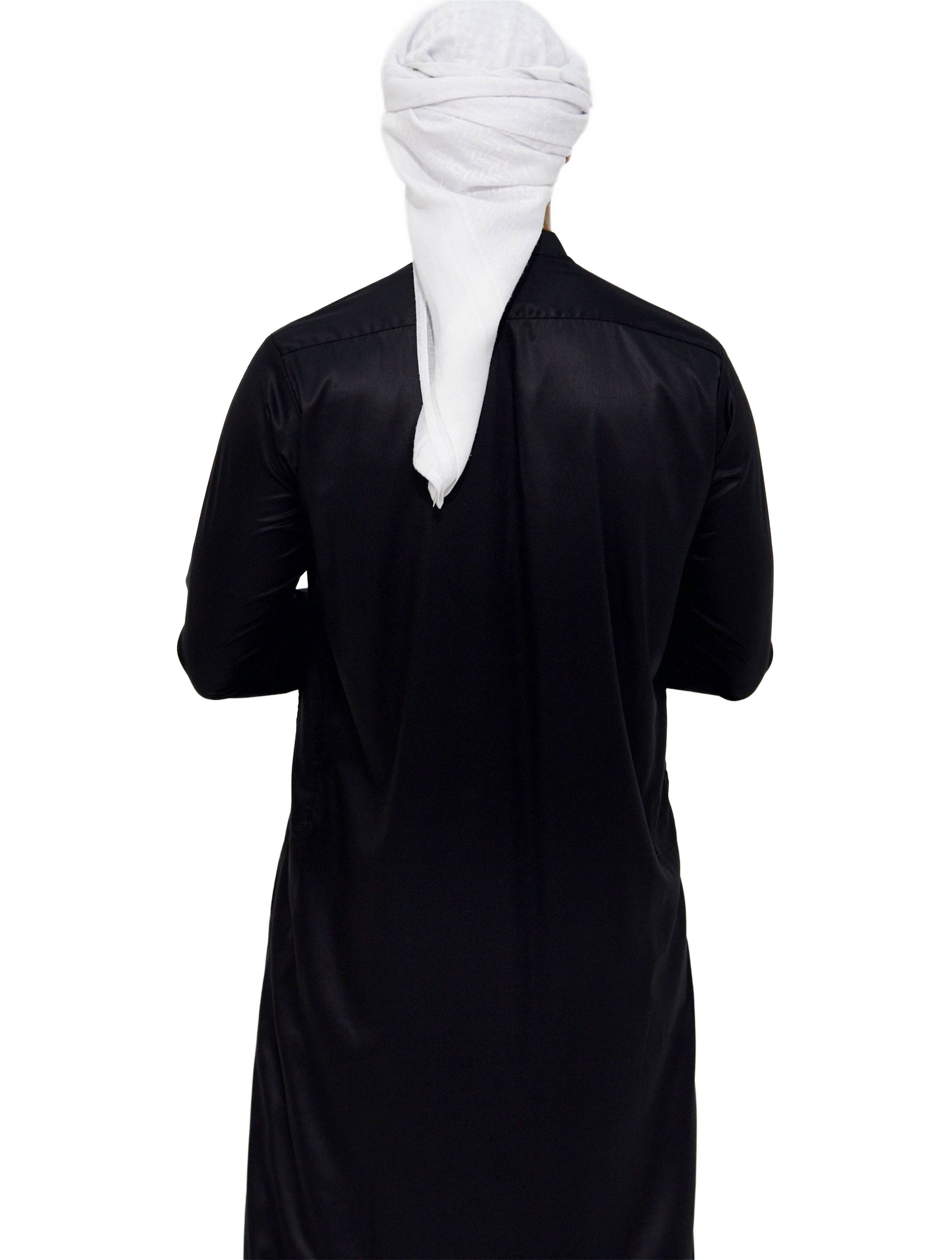 Qamis Saudi Satiné noir