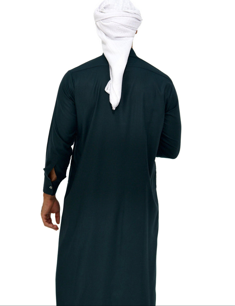 Qamis Saudi Coton vert bouteille