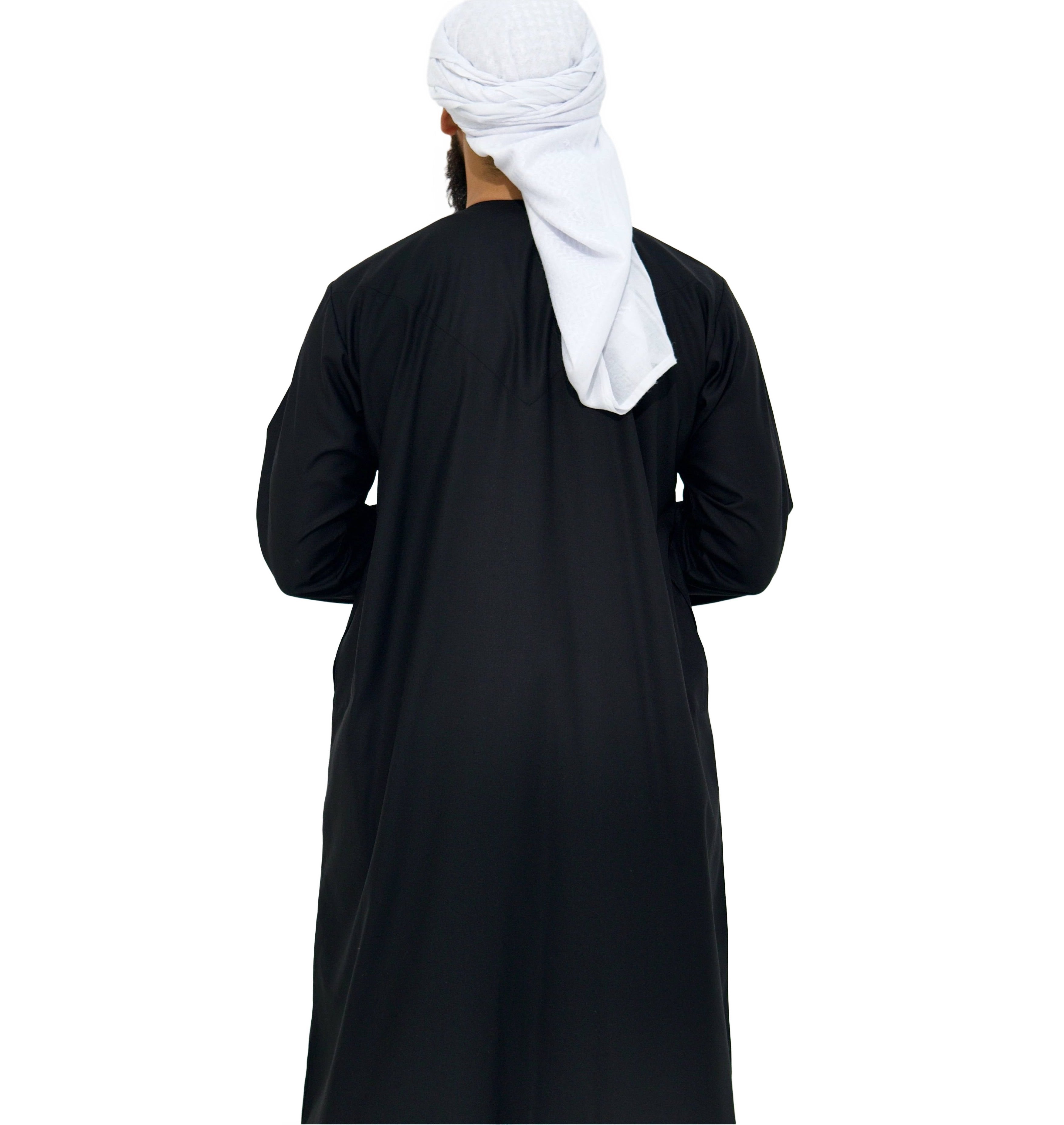 Qamis Emirati coton noir