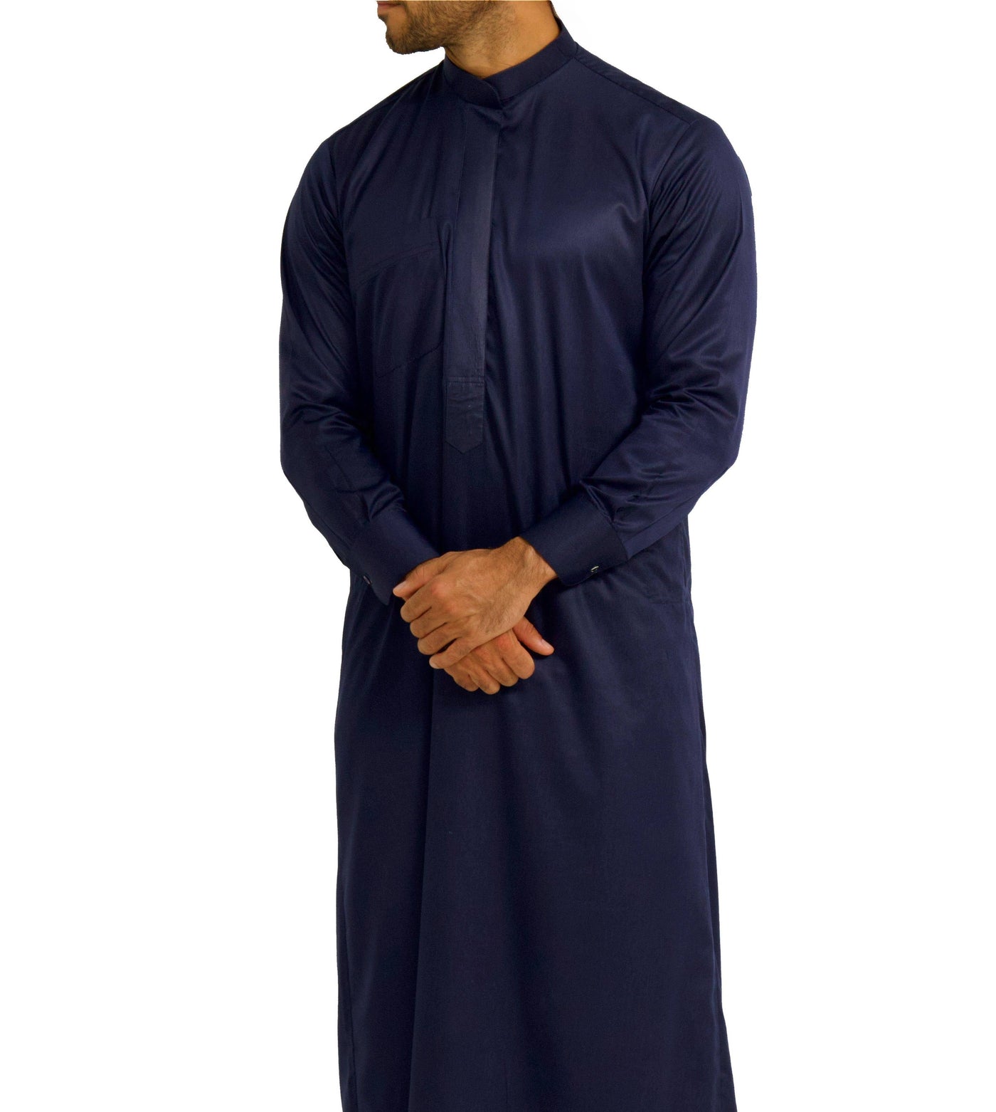 Qamis Saudi Satiné bleu nuit