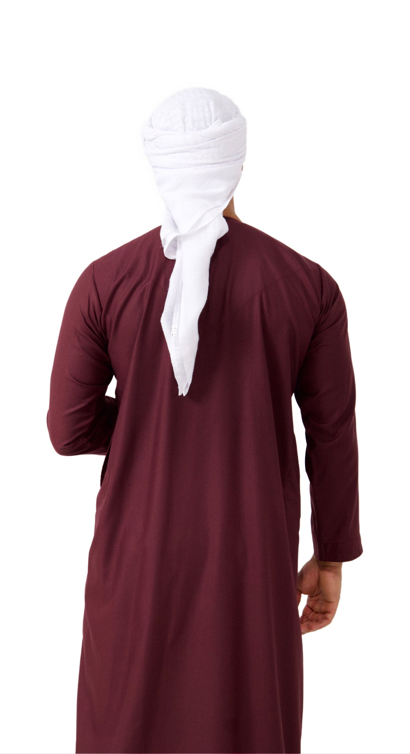 Qamis Emirati coton bordeaux