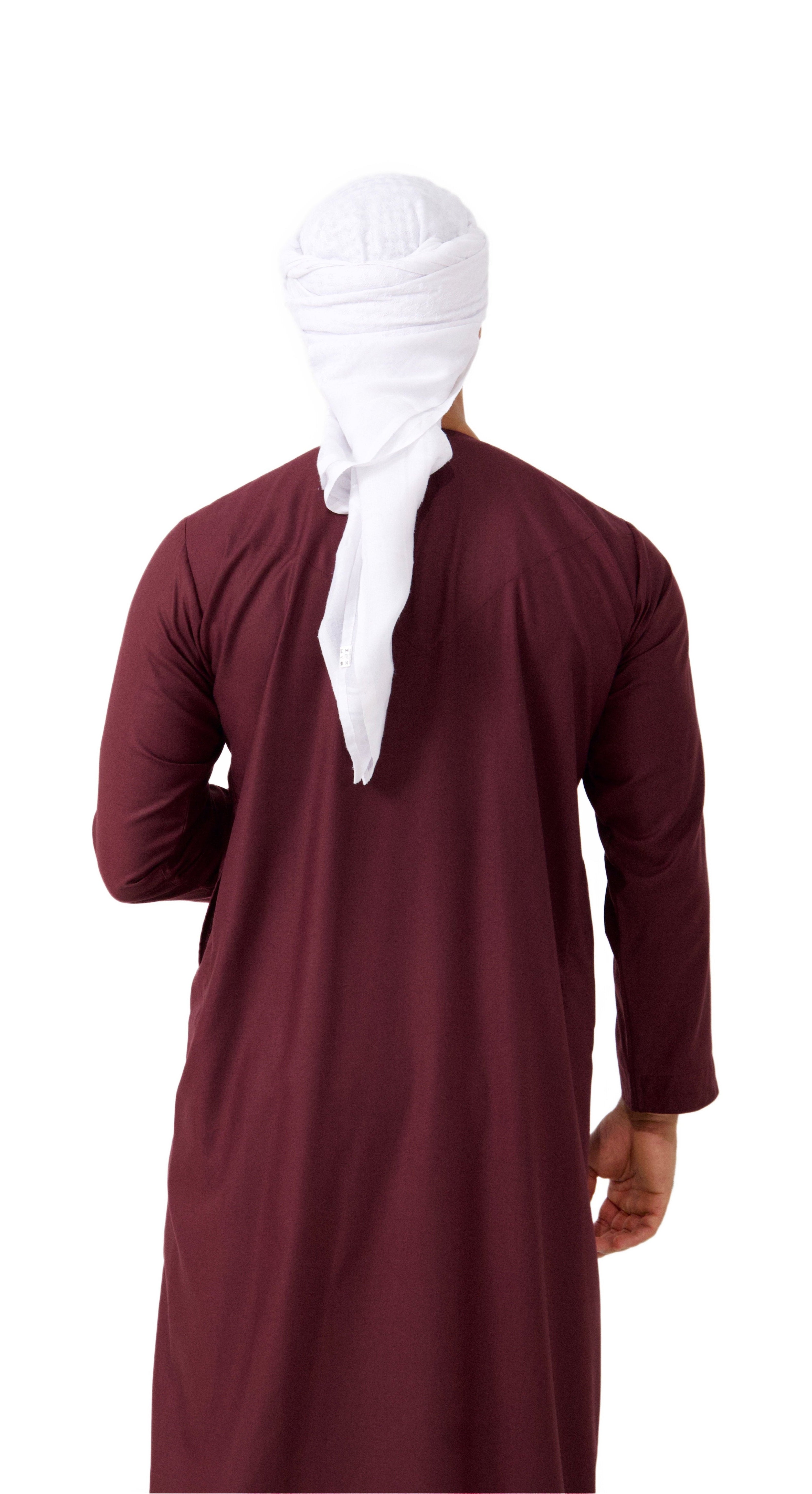 Qamis Emirati coton bordeaux