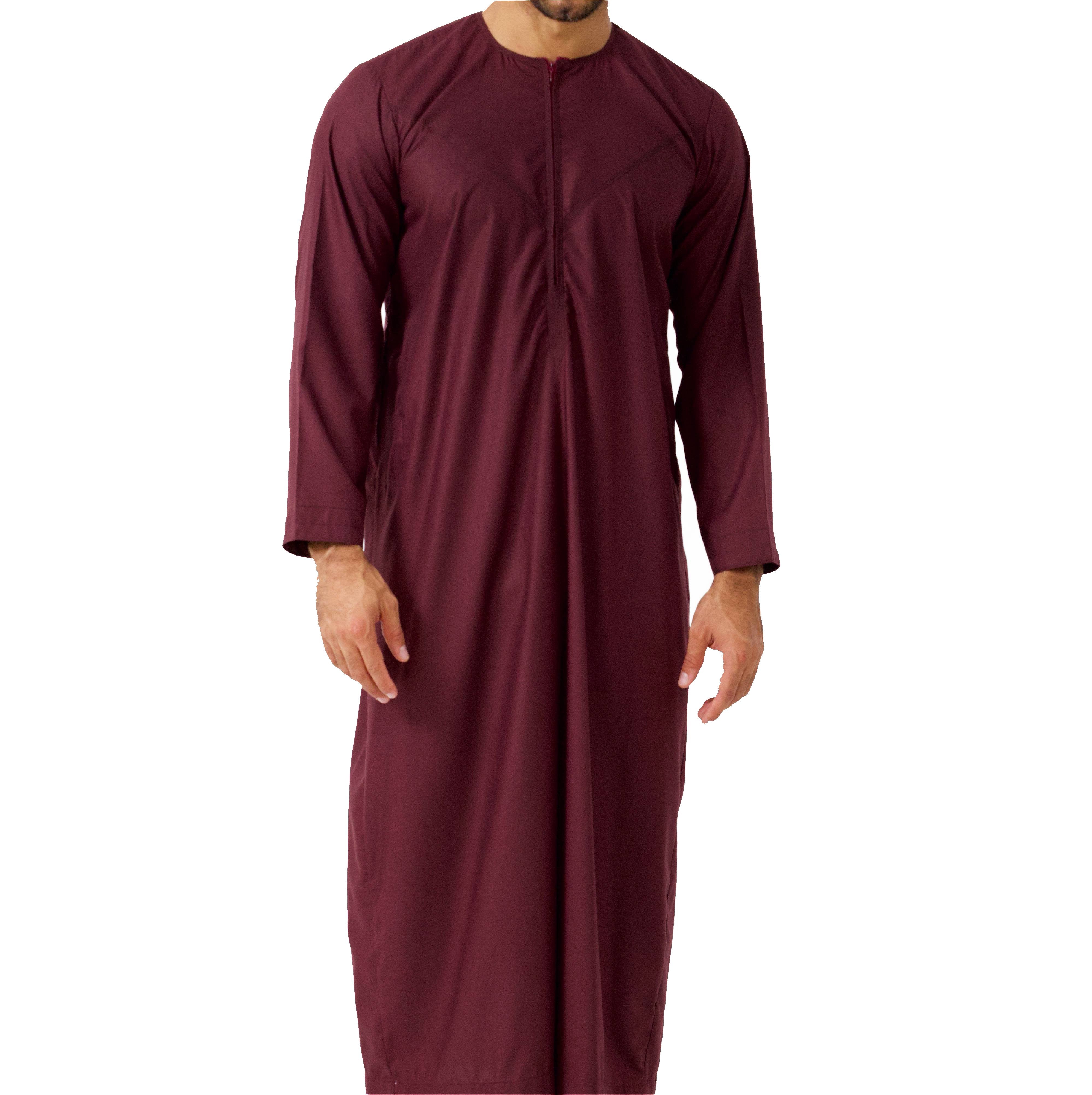 Qamis Emirati coton bordeaux